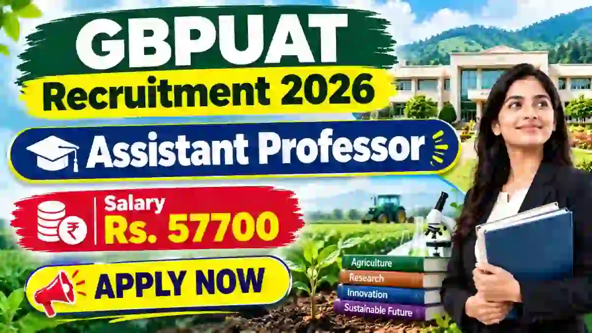 GBPUAT Assistant Professor Recruitment 2026 - Apply Offline for 63 Posts GBPUAT Assistant Professor Recruitment 2026 - Apply Offline for 63 Posts