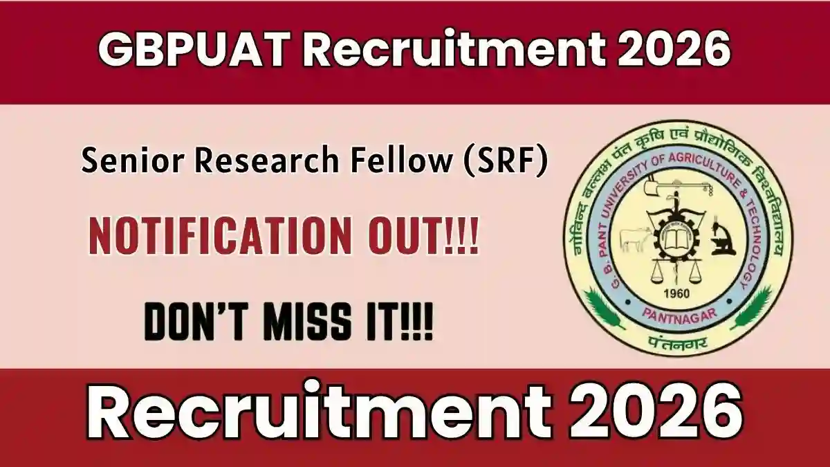 GBPUAT Senior Research Fellow Recruitment 2026 - Apply Offline