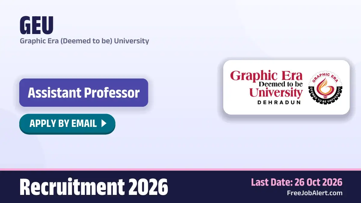 GEU Assistant Professor (Business Management) Recruitment 2026 – Apply Online GEU Assistant Professor (Business Management) Recruitment 2026 – Apply Online