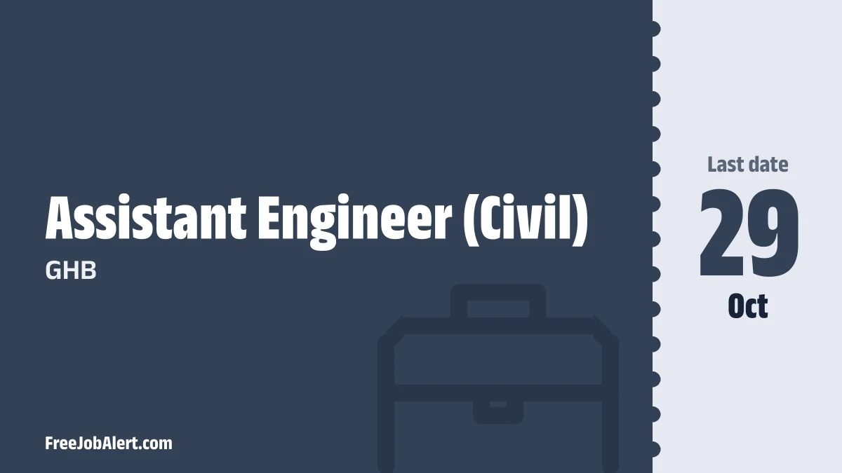 GHB Assistant Engineer & Junior Engineer Recruitment 2026 – Apply Offline for 2 Posts GHB Assistant Engineer & Junior Engineer Recruitment 2026 – Apply Offline for 2 Posts