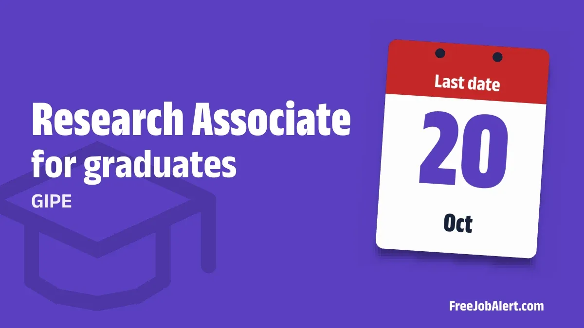 GIPE Research Associate Recruitment 2026 – Apply Online