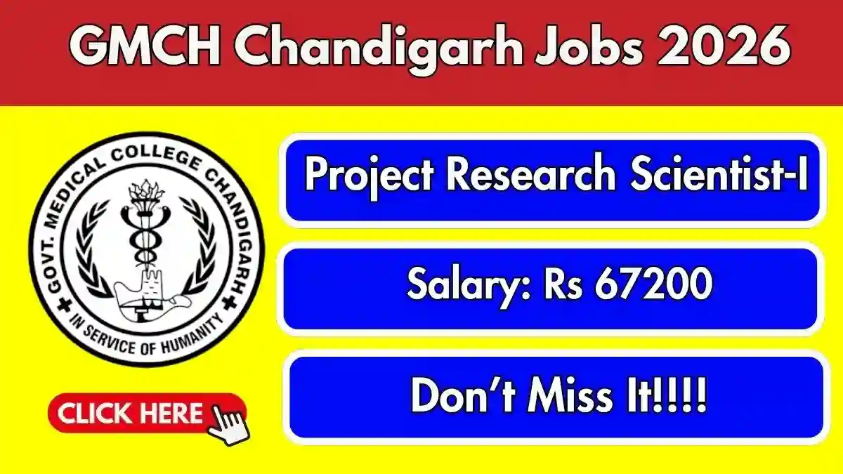 GMCH Chandigarh Project Research Scientist Recruitment 2026 - Apply Offline
