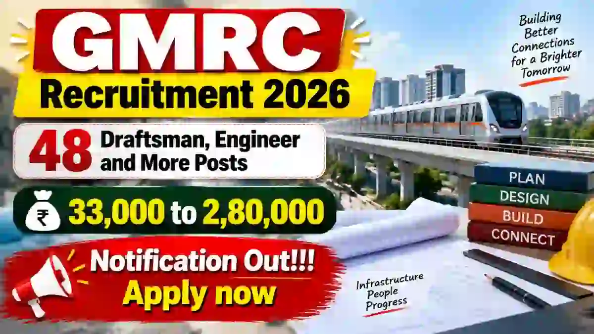 GMRC Recruitment 2026 Notification Out - Apply Online for 48 Draftsman, Engineer and More Posts GMRC Recruitment 2026 Notification Out - Apply Online for 48 Draftsman, Engineer and More Posts