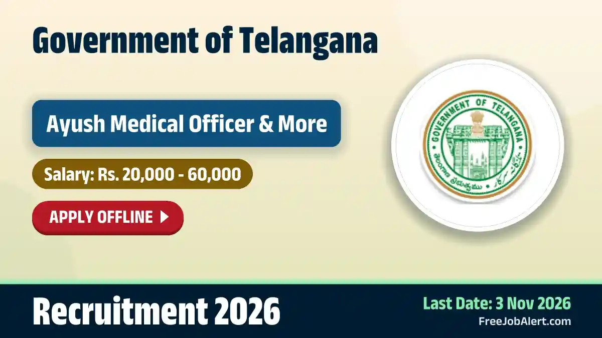 Government of Telangana Recruitment 2026 – Apply Offline for 6 Ayush Medical Officer, Dietician and More Posts Government of Telangana Recruitment 2026 – Apply Offline for 6 Ayush Medical Officer, Dietician and More Posts