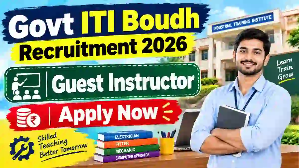 Govt ITI Boudh Guest Instructor Recruitment 2026 - Walkin Govt ITI Boudh Guest Instructor Recruitment 2026 - Walkin