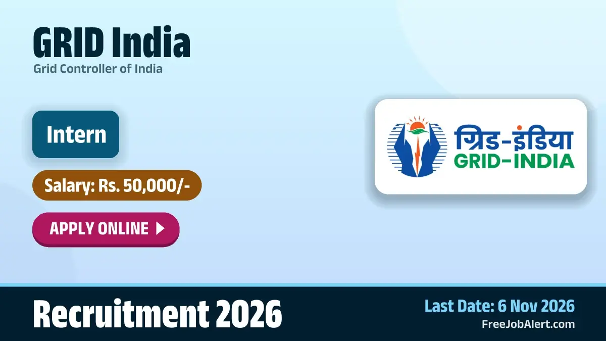 GRID India Intern Recruitment 2026 – Apply Online for 15 Posts GRID India Intern Recruitment 2026 – Apply Online for 15 Posts