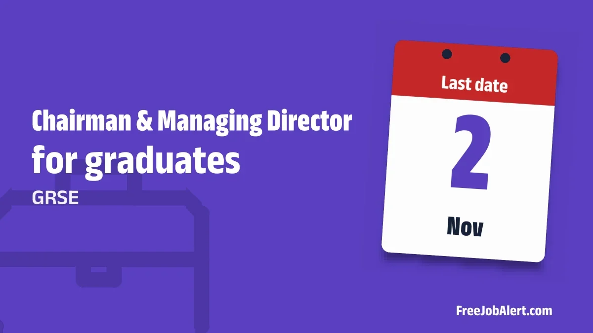GRSE Chairman & Managing Director Recruitment 2026 – Apply Online