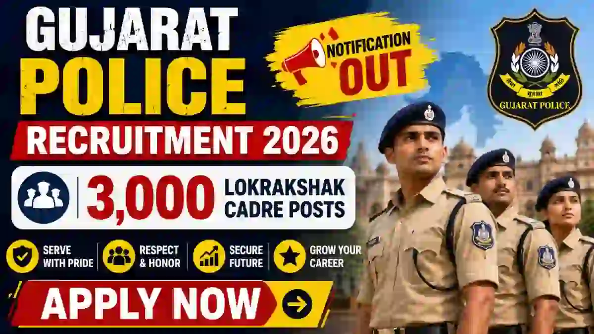 Gujarat Police Lokrakshak Cadre Recruitment 2026 - Apply Online for 3,000 Posts