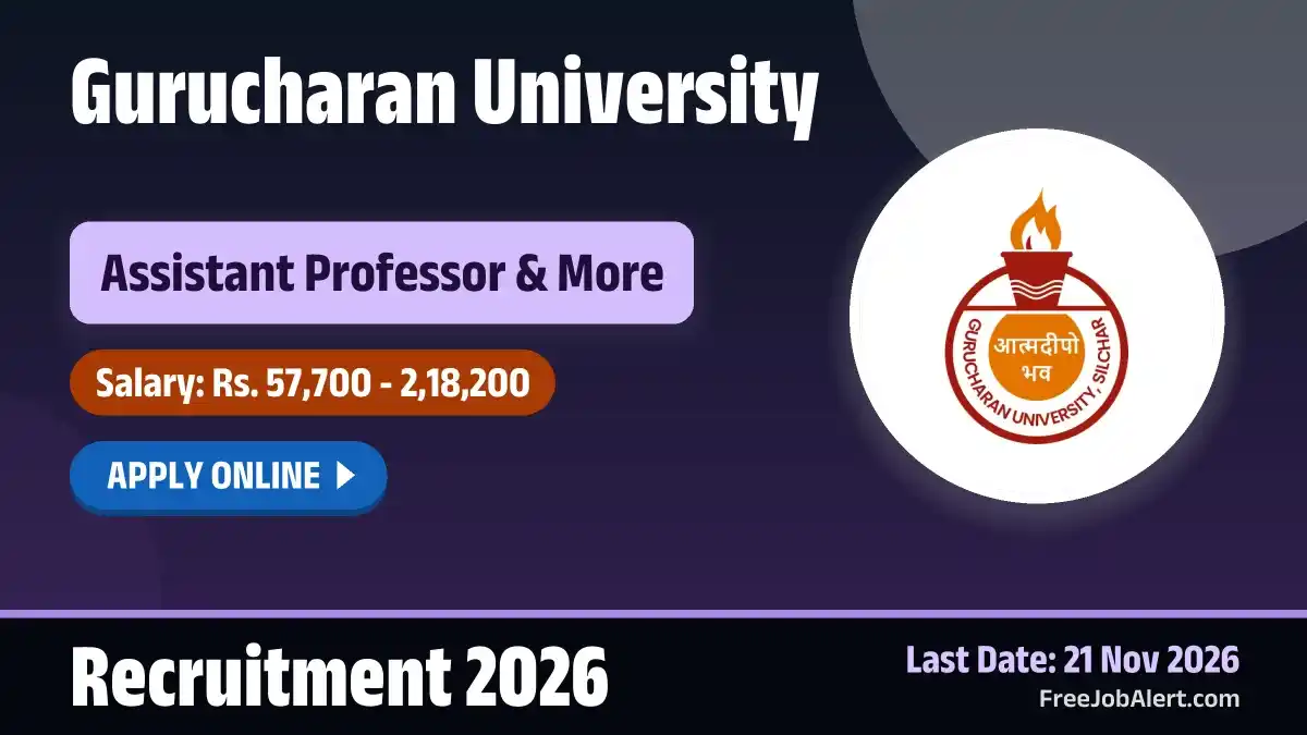 Gurucharan University Recruitment 2026 – Apply Online for 14 Assistant Professor, Controller of Examination Posts Gurucharan University Recruitment 2026 – Apply Online for 14 Assistant Professor, Controller of Examination Posts