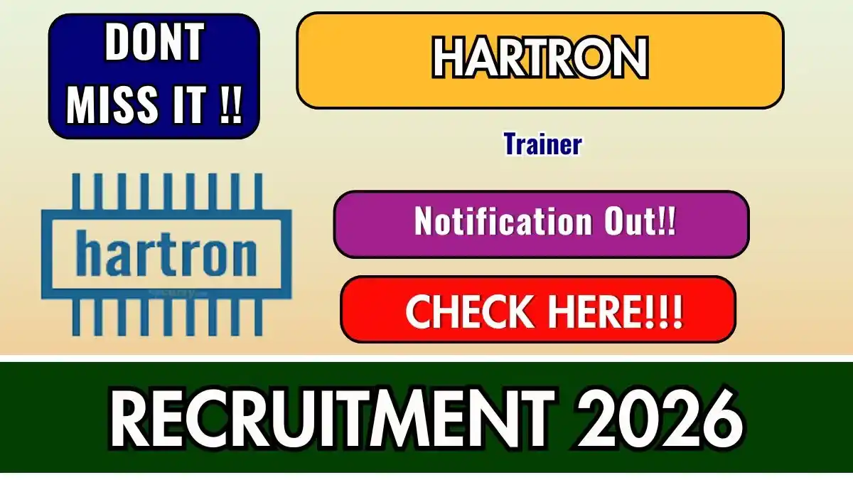 HARTRON Trainer Recruitment 2026 - Apply Online for 12 Posts HARTRON Trainer Recruitment 2026 - Apply Online for 12 Posts