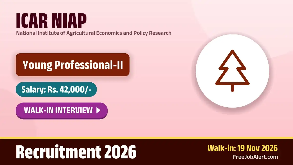 ICAR NIAP Young Professional II Recruitment 2026 – Walkin ICAR NIAP Young Professional II Recruitment 2026 – Walkin