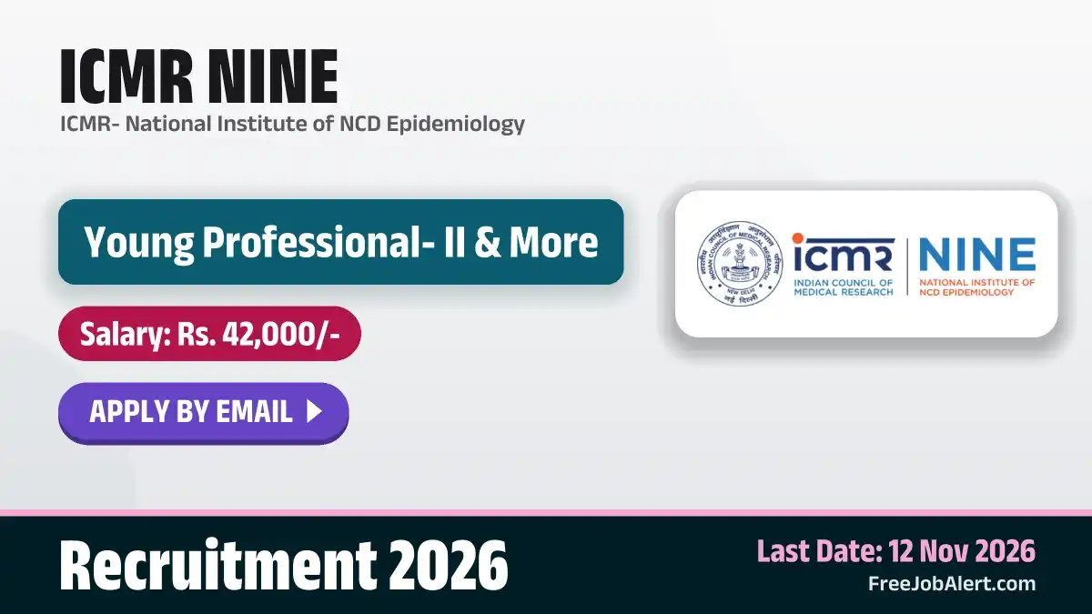ICMR NINE Young Professional II Recruitment 2026 – Apply Online