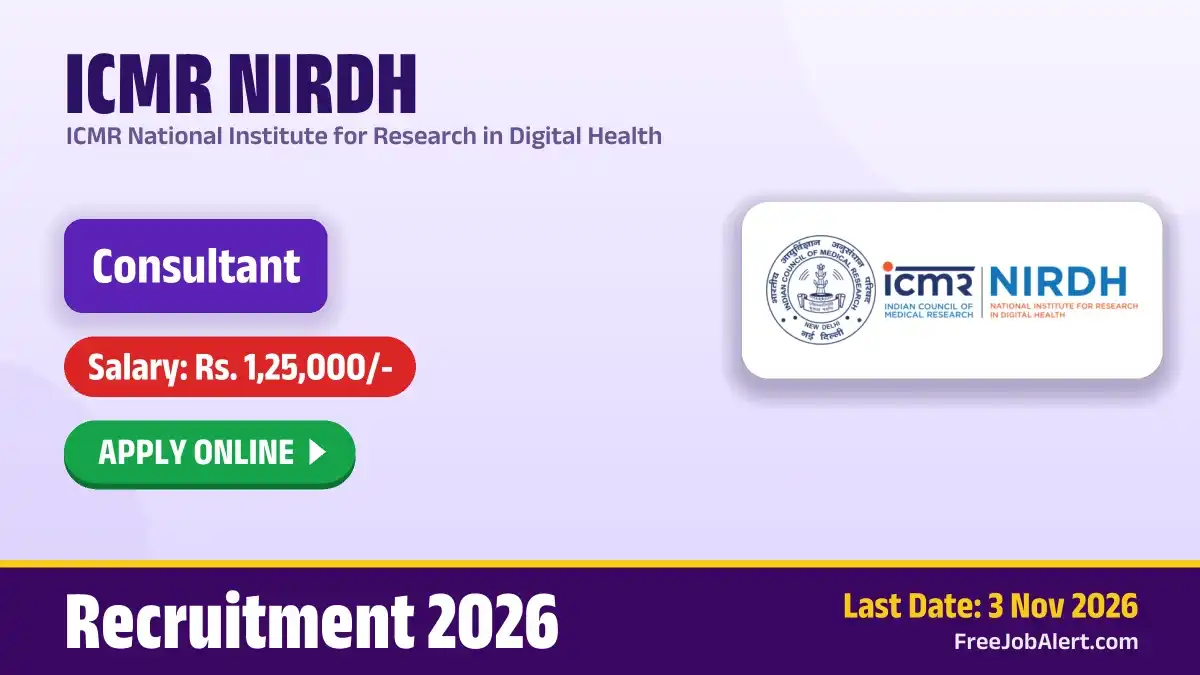 ICMR NIRDH Consultant Recruitment 2026 – Apply Online