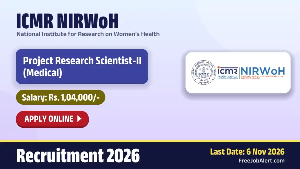 ICMR NIRWoH Project Research Scientist Recruitment 2026 – Apply Online ICMR NIRWoH Project Research Scientist Recruitment 2026 – Apply Online