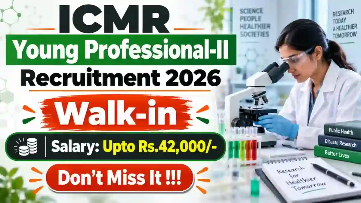 ICMR Young Professional-II Recruitment 2026 - Walkin