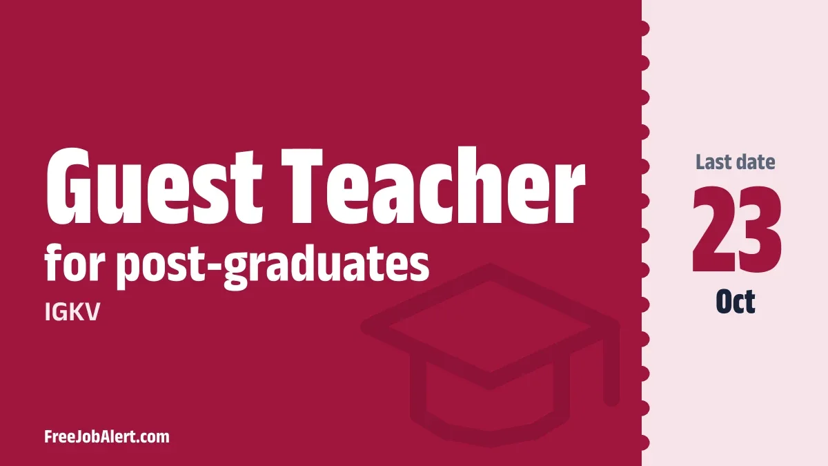 IGKV Guest Teacher Recruitment 2026 – Apply Online IGKV Guest Teacher Recruitment 2026 – Apply Online