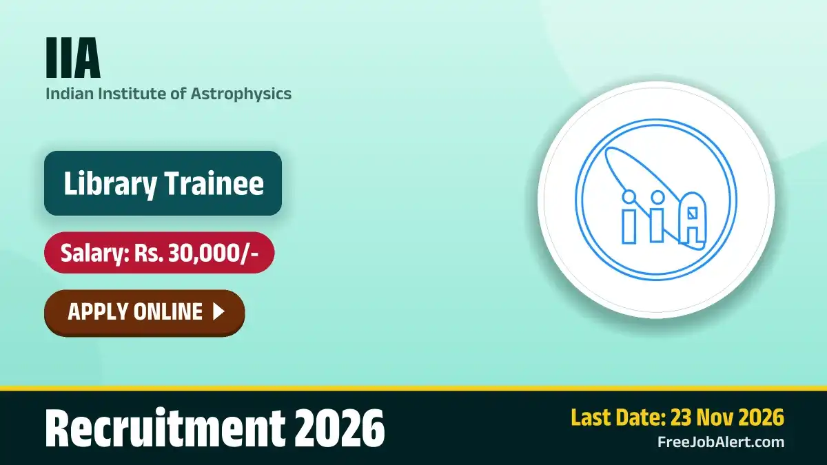 IIA Library Trainee Recruitment 2026 – Apply Online IIA Library Trainee Recruitment 2026 – Apply Online