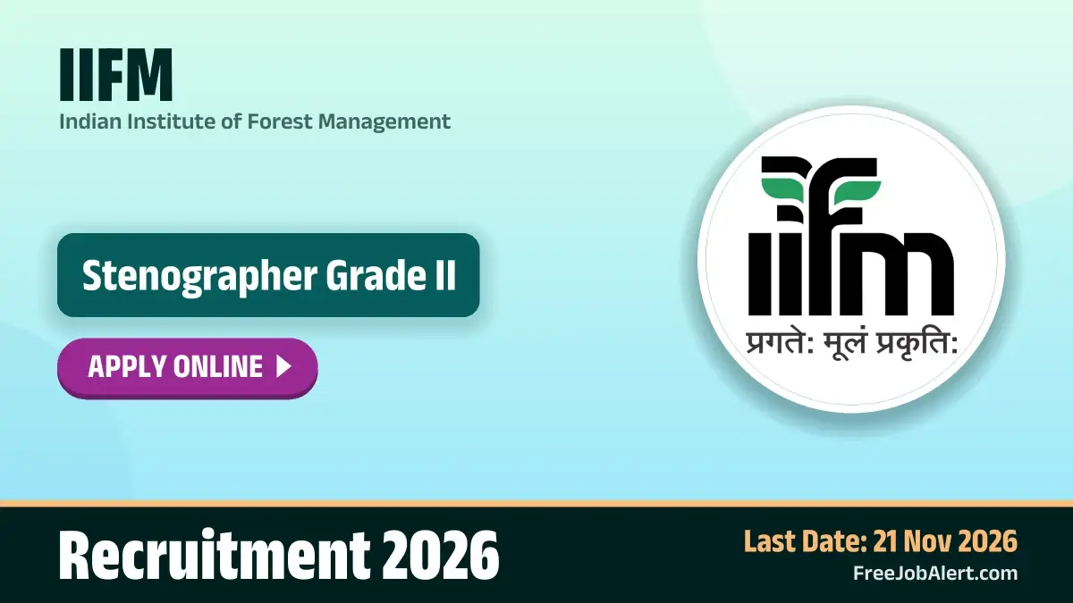 IIFM Stenographer Recruitment 2026 – Apply Online IIFM Stenographer Recruitment 2026 – Apply Online