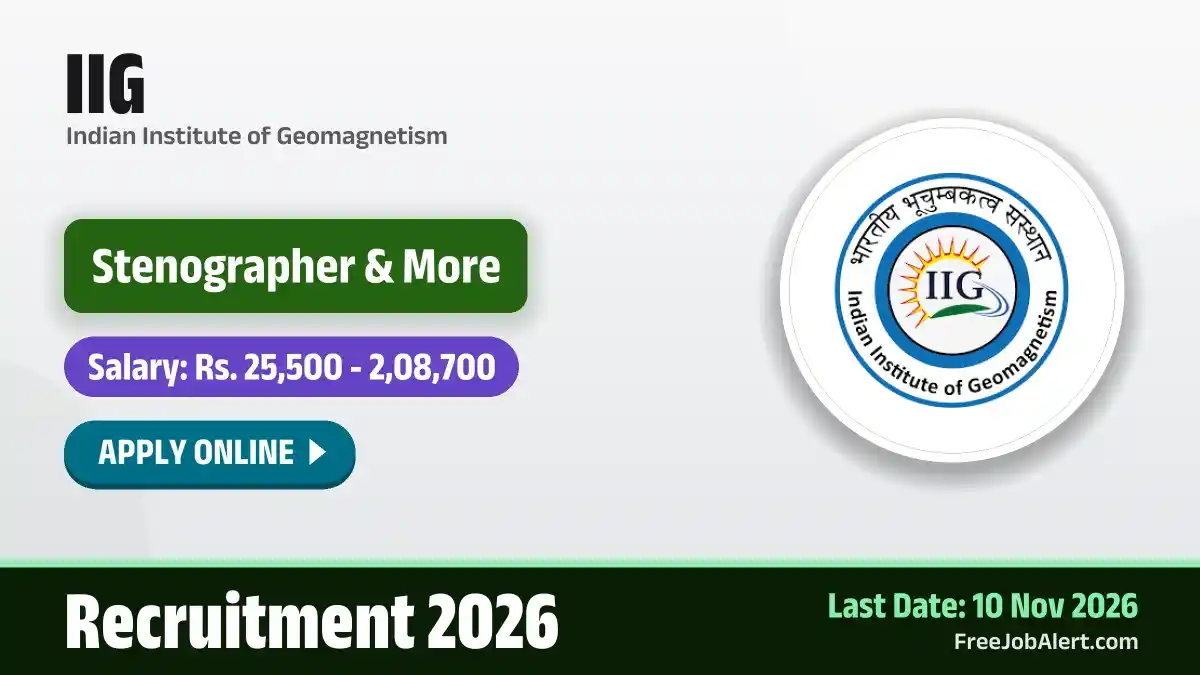 IIG Recruitment 2026 – Apply Online for 8 Stenographer, Technical Assistant and More Posts