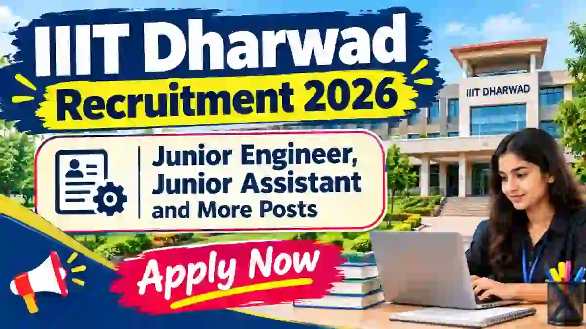 IIIT Dharwad Recruitment 2026 - Apply Online for 10 Junior Engineer, Junior Assistant and More Posts
