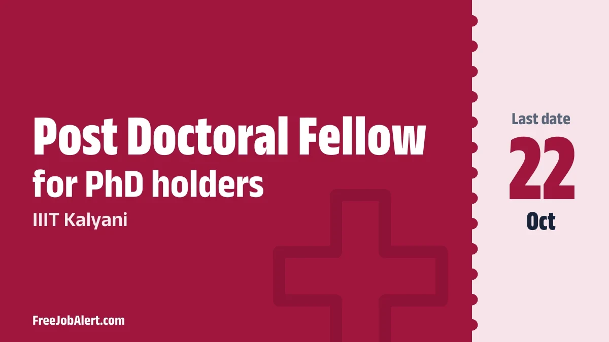 IIIT Kalyani Post Doctoral Fellow Recruitment 2026 – Apply Offline IIIT Kalyani Post Doctoral Fellow Recruitment 2026 – Apply Offline