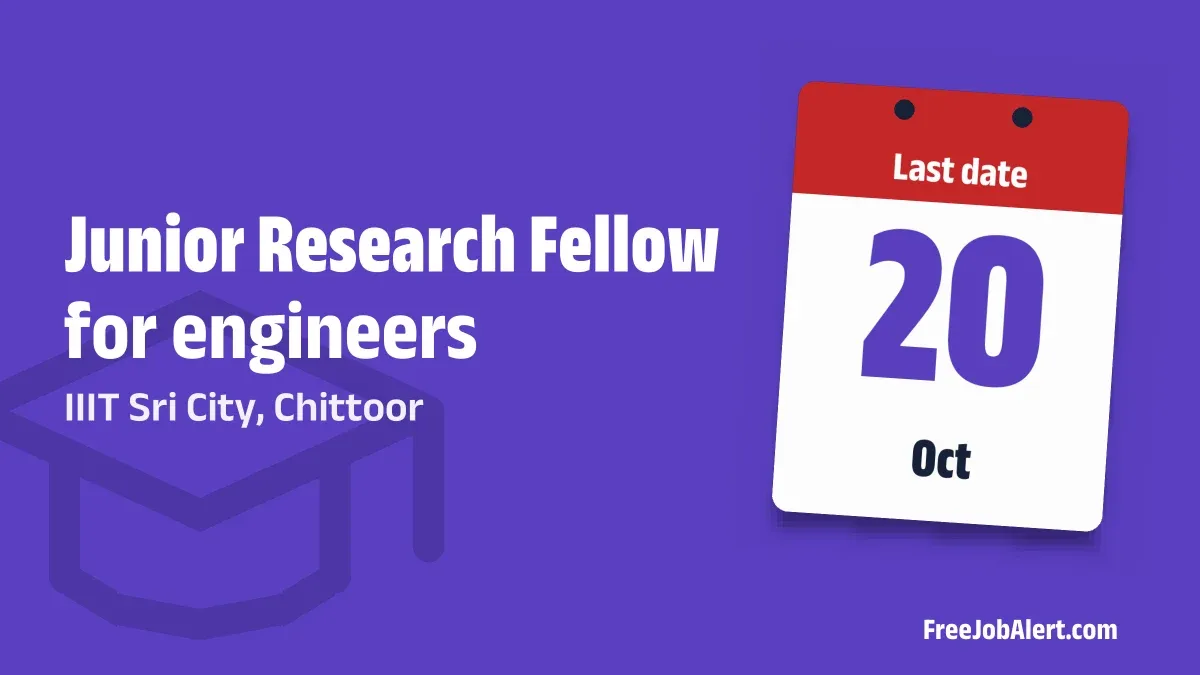 IIIT Sri City, Chittoor Junior Research Fellow Recruitment 2026 – Apply Online IIIT Sri City, Chittoor Junior Research Fellow Recruitment 2026 – Apply Online
