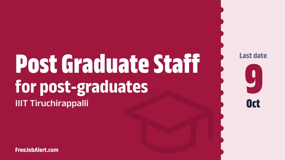 IIIT Tiruchirappalli Post Graduate Staff Recruitment 2026 – Apply Online