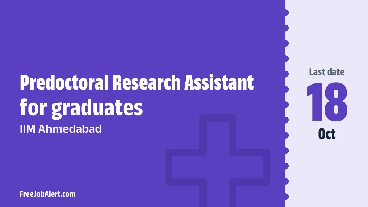 IIM Ahmedabad Predoctoral Research Assistant Recruitment 2026 – Apply Online