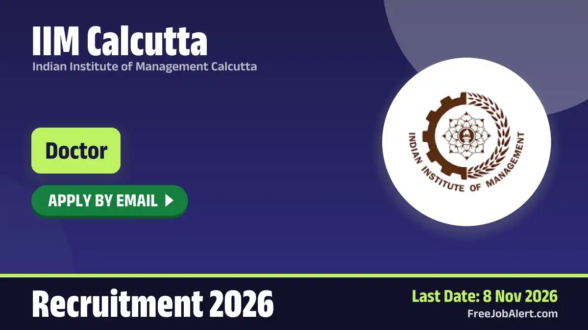 IIM Calcutta Doctor Recruitment 2026 – Apply Online IIM Calcutta Doctor Recruitment 2026 – Apply Online