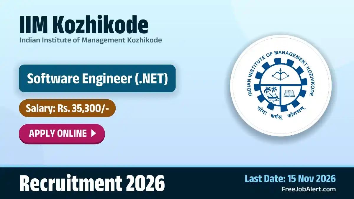 IIM Kozhikode Software Engineer Recruitment 2026 – Apply Online IIM Kozhikode Software Engineer Recruitment 2026 – Apply Online