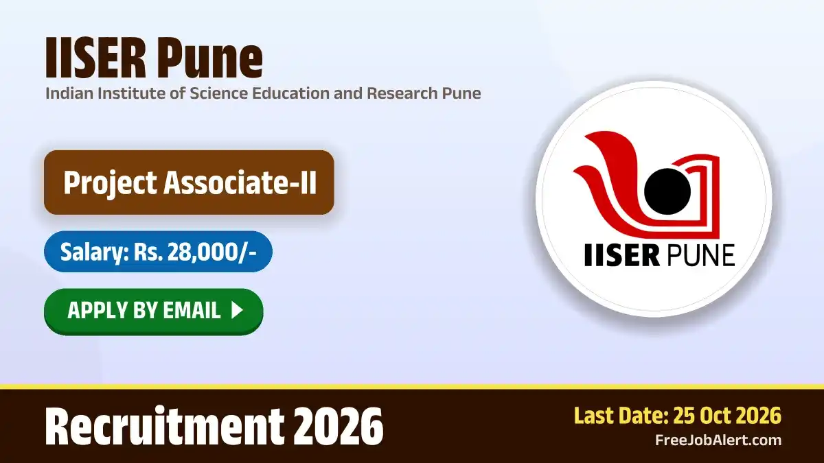IISER Pune Project Associate II Recruitment 2026 – Apply Online IISER Pune Project Associate II Recruitment 2026 – Apply Online