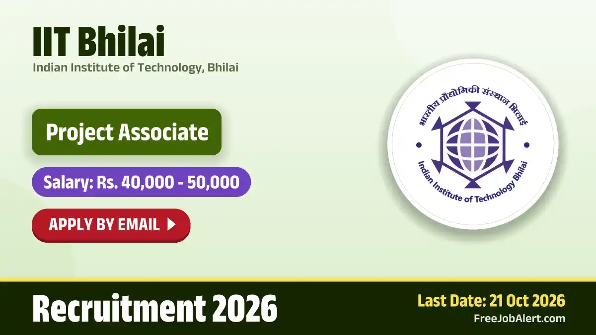 IIT Bhilai Project Associate (Mechanical Engineering) Recruitment 2026 – Apply Online IIT Bhilai Project Associate (Mechanical Engineering) Recruitment 2026 – Apply Online