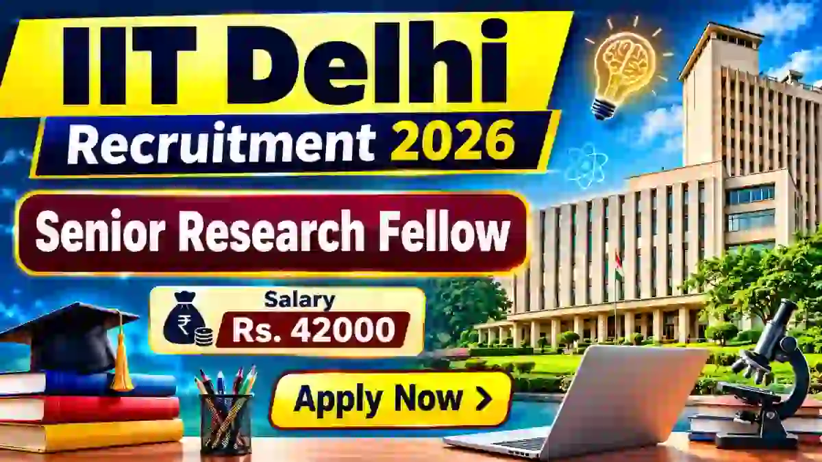 IIT Delhi Senior Research Fellow Recruitment 2026 - Apply Online IIT Delhi Senior Research Fellow Recruitment 2026 - Apply Online