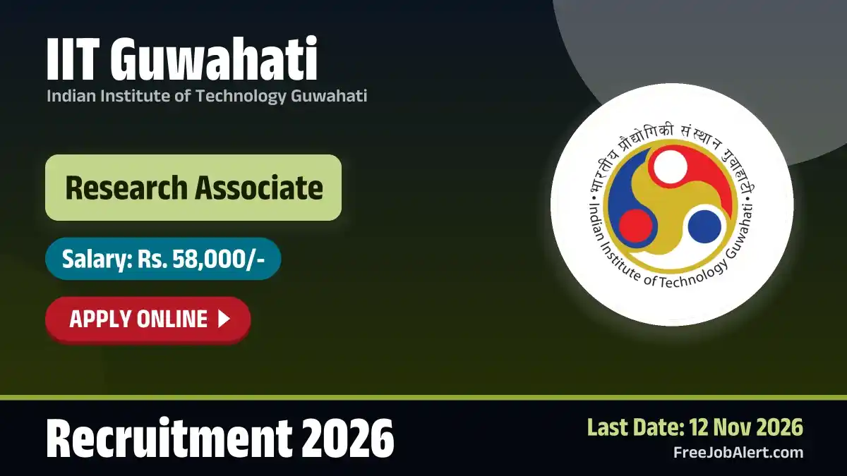 IIT Guwahati Research Associate (Mathematics) Recruitment 2026 – Apply Online