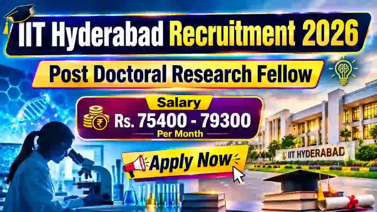 IIT Hyderabad Post-Doctoral Research Fellow Recruitment 2026 - Apply Online IIT Hyderabad Post-Doctoral Research Fellow Recruitment 2026 - Apply Online
