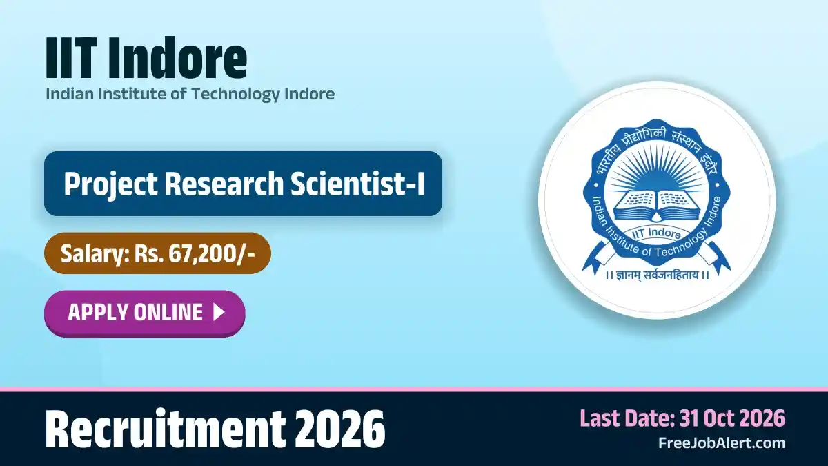 IIT Indore Project Research Scientist I Recruitment 2026 – Apply Online IIT Indore Project Research Scientist I Recruitment 2026 – Apply Online