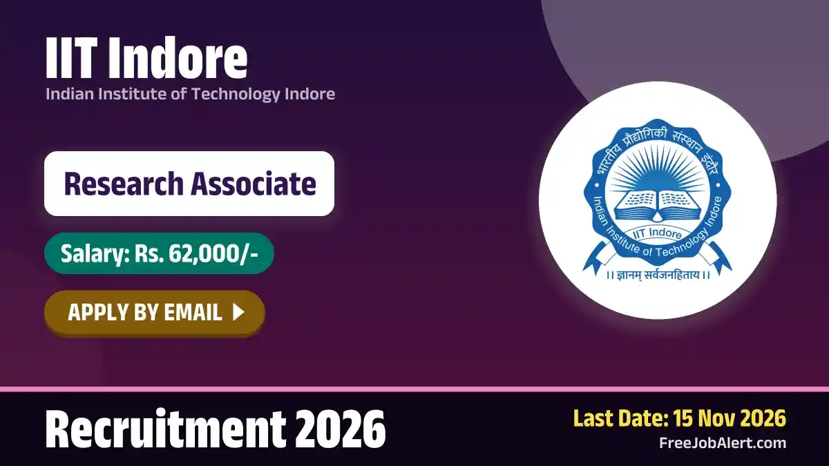 IIT Indore Research Associate (Mathematics) Recruitment 2026 – Apply Online