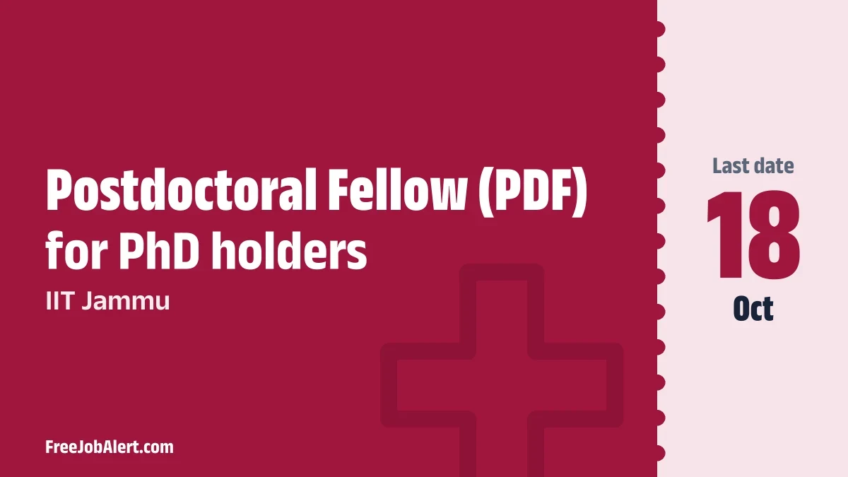 IIT Jammu Postdoctoral Fellow Recruitment 2026 – Apply Online IIT Jammu Postdoctoral Fellow Recruitment 2026 – Apply Online