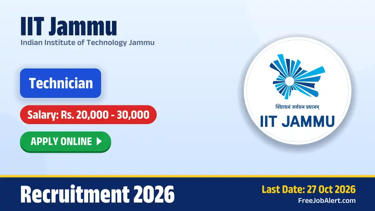 IIT Jammu Technician Recruitment 2026 – Apply Online