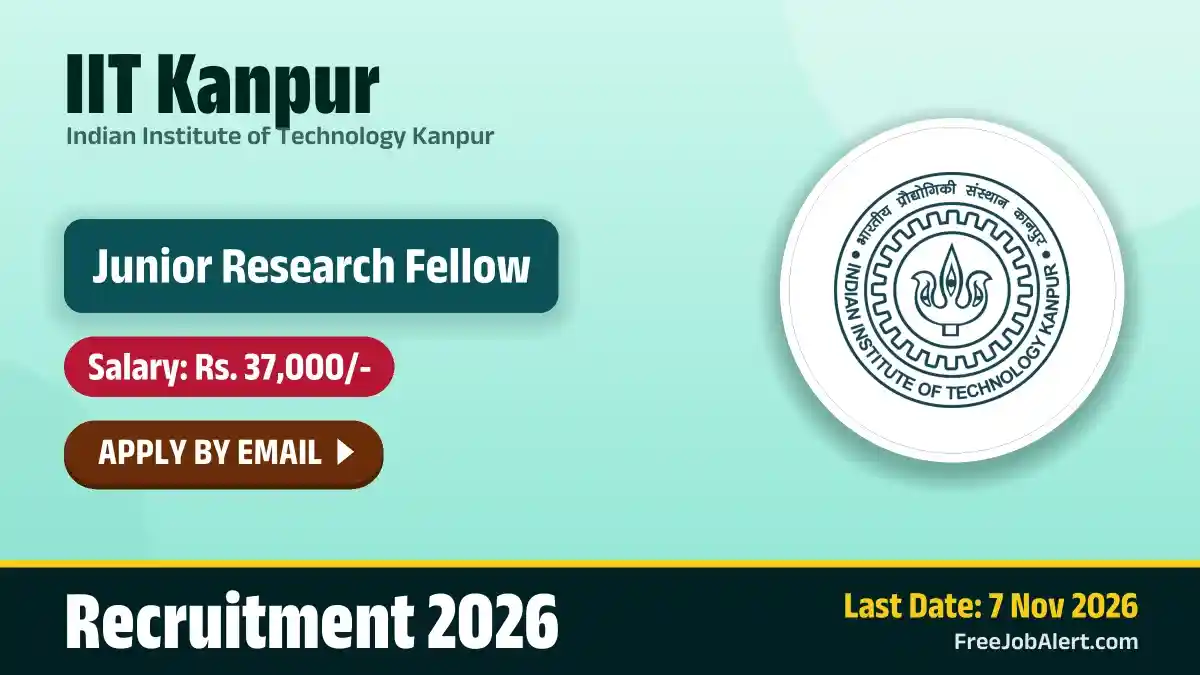 IIT Kanpur Junior Research Fellow (Electrical Engineering) Recruitment 2026 – Apply Online