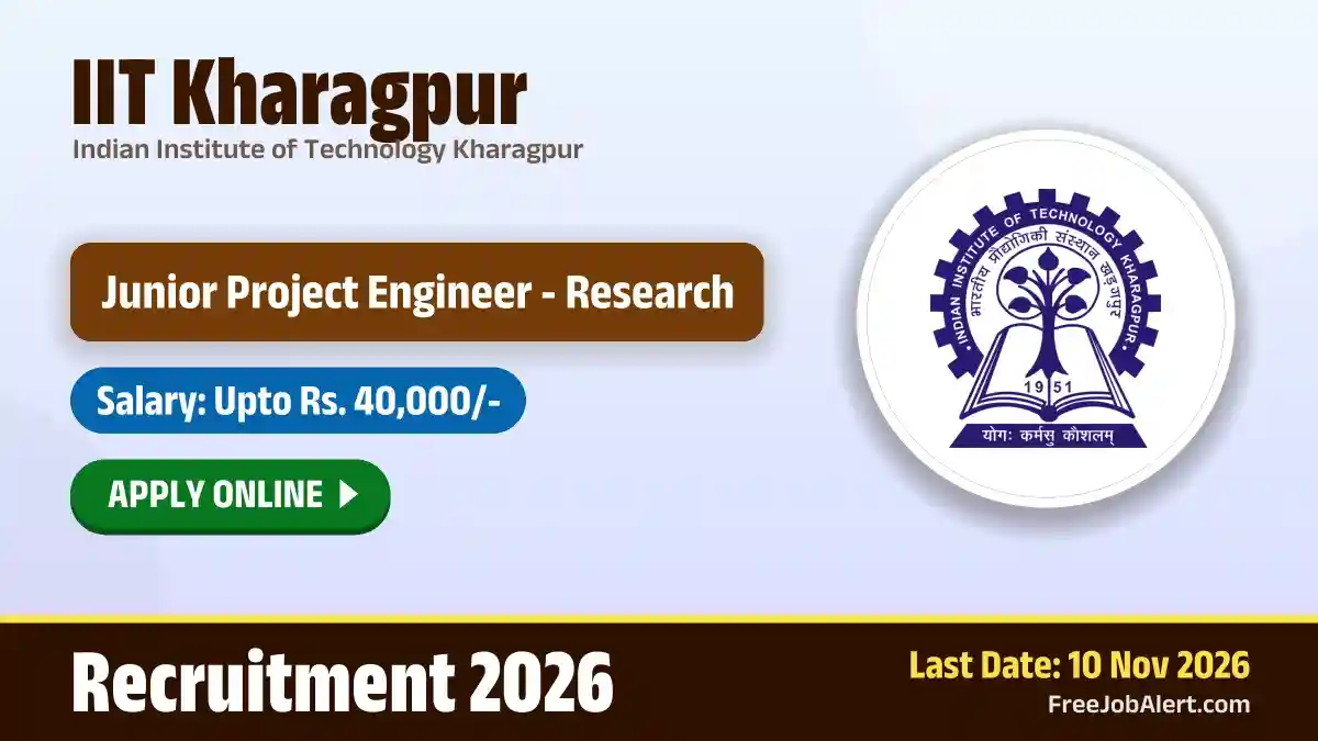 IIT Kharagpur Junior Project Engineer Recruitment 2026 – Apply Online