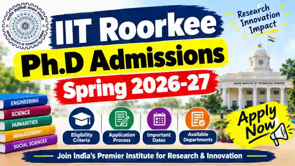 IIT Roorkee Ph.D Admission Spring 2026-27 - Direct Link to Apply Online @ iitr.ac.in