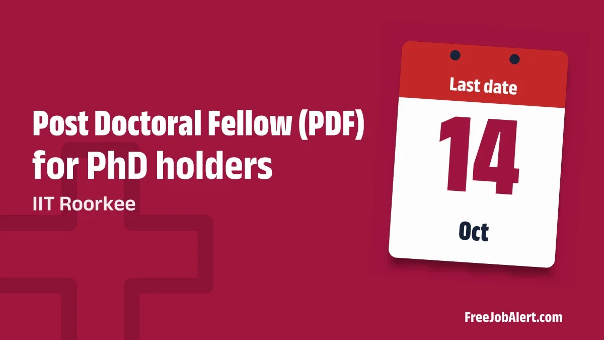 IIT Roorkee Post Doctoral Fellow Recruitment 2026 – Apply Online IIT Roorkee Post Doctoral Fellow Recruitment 2026 – Apply Online