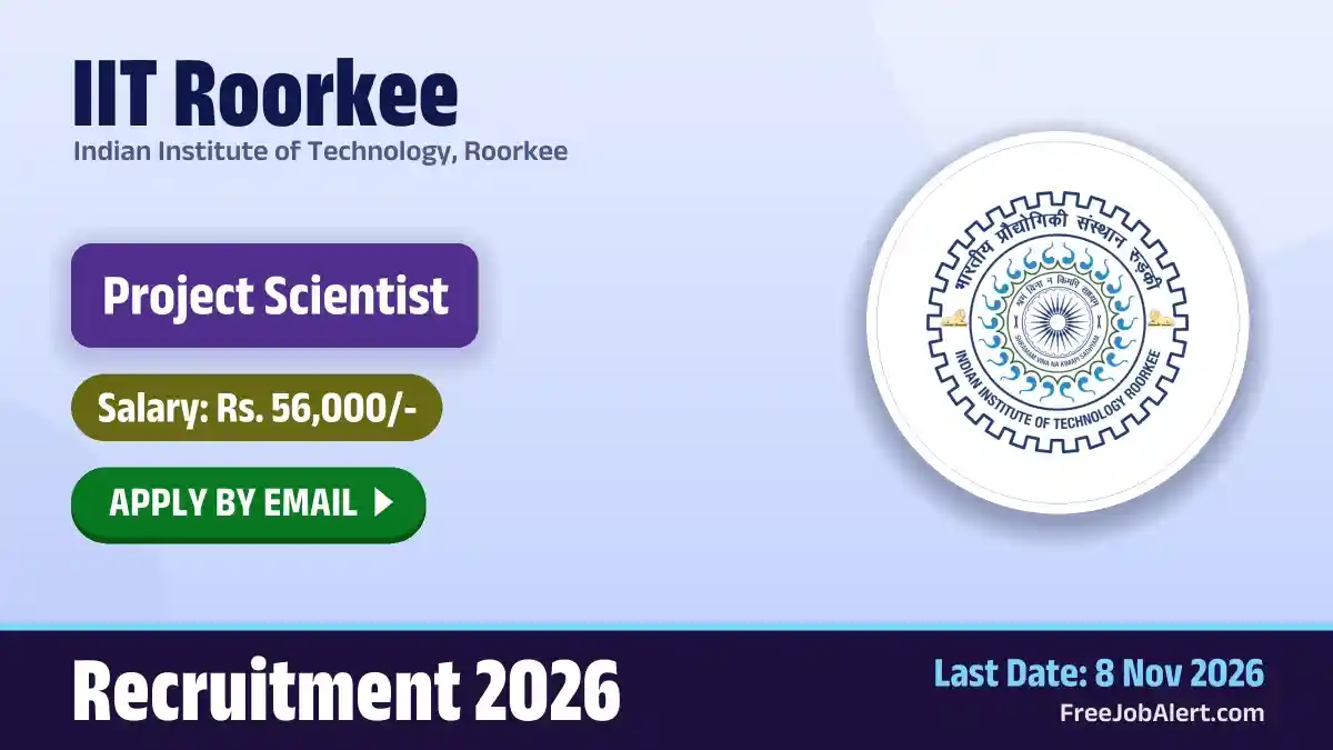 IIT Roorkee Project Scientist Recruitment 2026 – Apply Online IIT Roorkee Project Scientist Recruitment 2026 – Apply Online