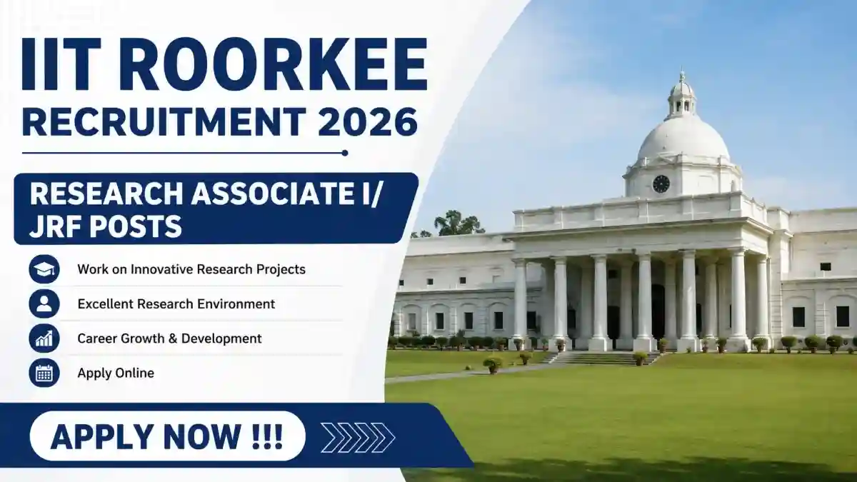 IIT Roorkee Recruitment 2026 - Apply Online for Research Associate I/ JRF Posts