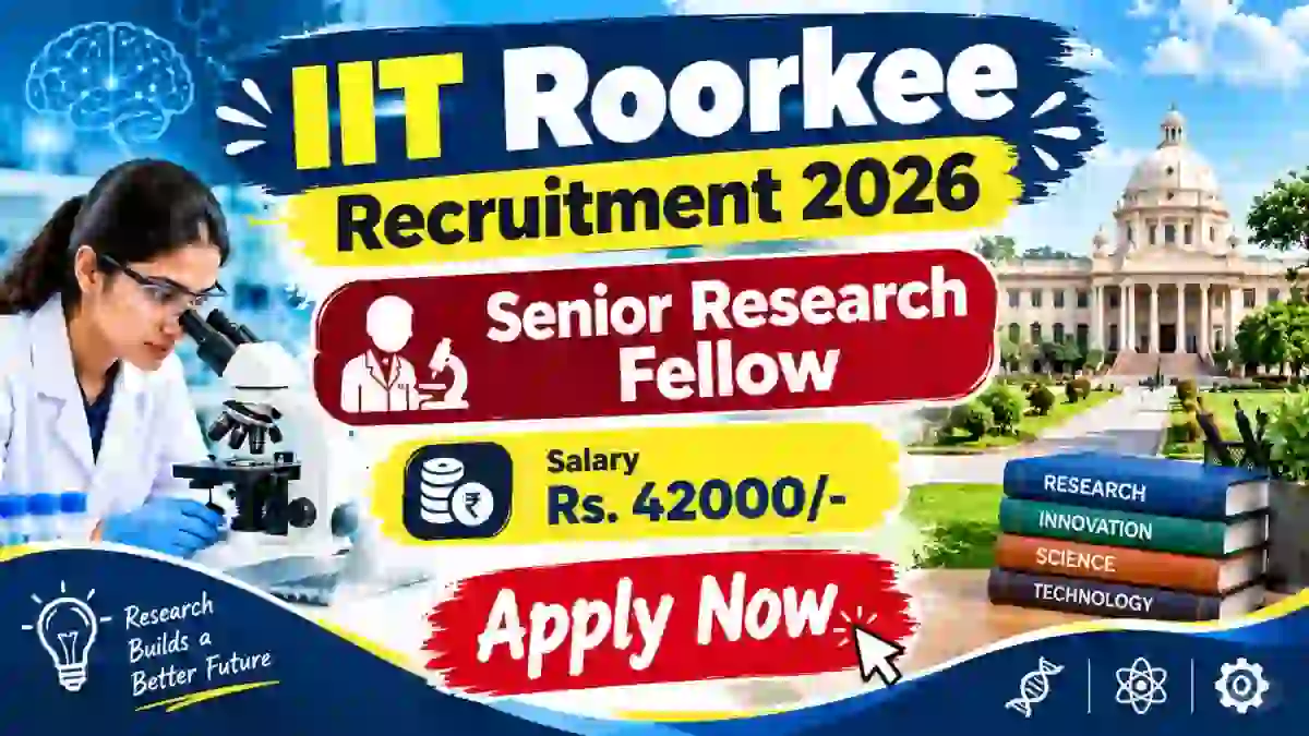 IIT Roorkee Senior Research Fellow Recruitment 2026 - Walkin