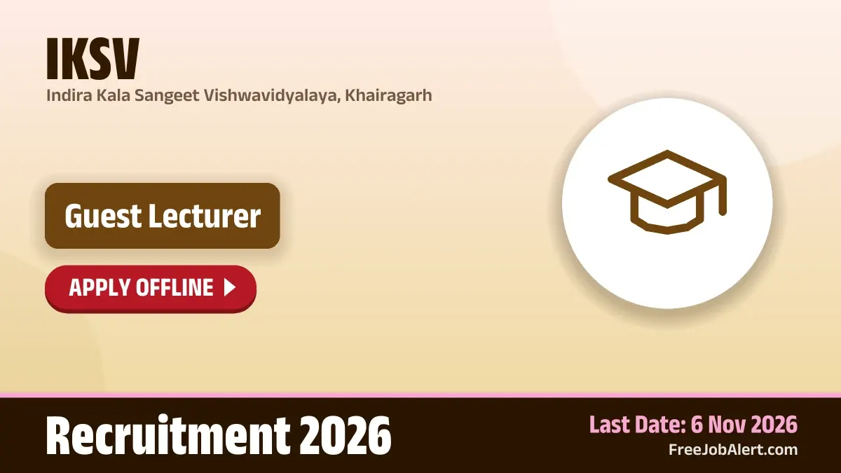 IKSV Guest Lecturer Recruitment 2026 – Apply Offline IKSV Guest Lecturer Recruitment 2026 – Apply Offline