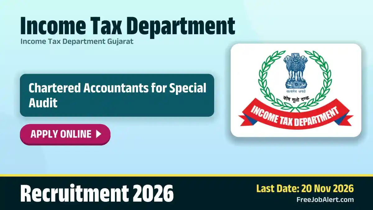 Income Tax Department Chartered Accountant Recruitment 2026 – Apply Online Income Tax Department Chartered Accountant Recruitment 2026 – Apply Online