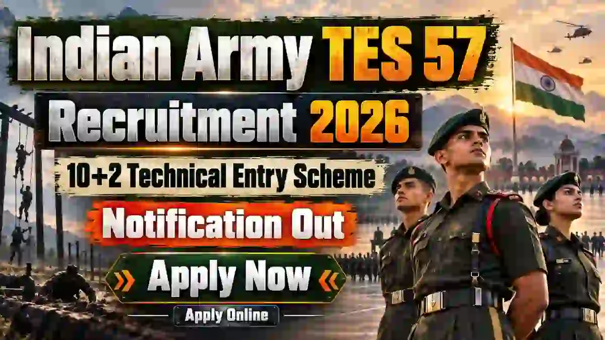 Indian Army TES 57 Notification 2026 Out for July 2027 Course - Apply Online for 90 Posts Indian Army TES 57 Notification 2026 Out for July 2027 Course - Apply Online for 90 Posts