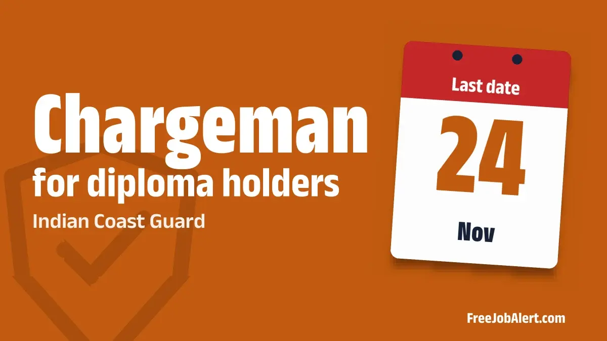 Indian Coast Guard Chargeman Recruitment 2026 – Apply Offline Indian Coast Guard Chargeman Recruitment 2026 – Apply Offline